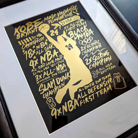 Kobe Bryant Gold Foil Poster