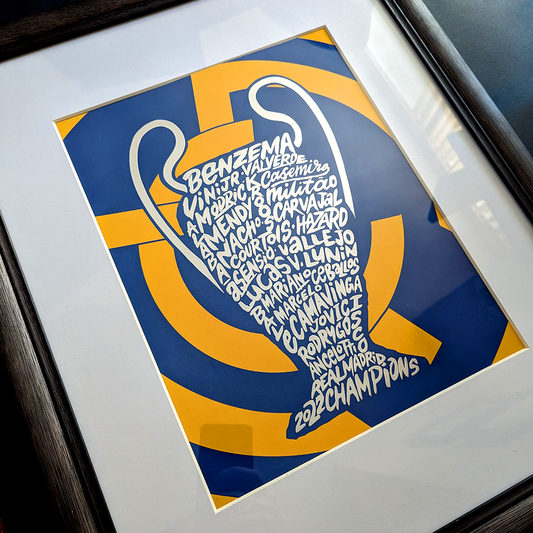 Real Madrid Champions League Silver Foil Poster