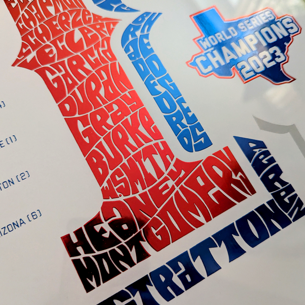 Texas Rangers Championship Foil Poster