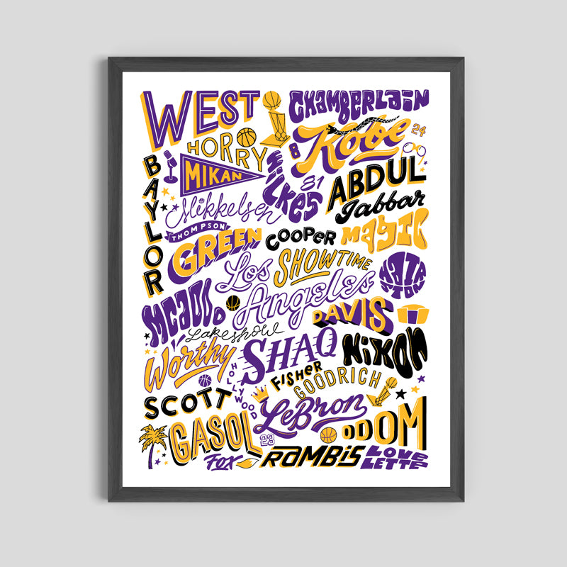 Los Angeles Lakers Legends Inspired Collage Poster