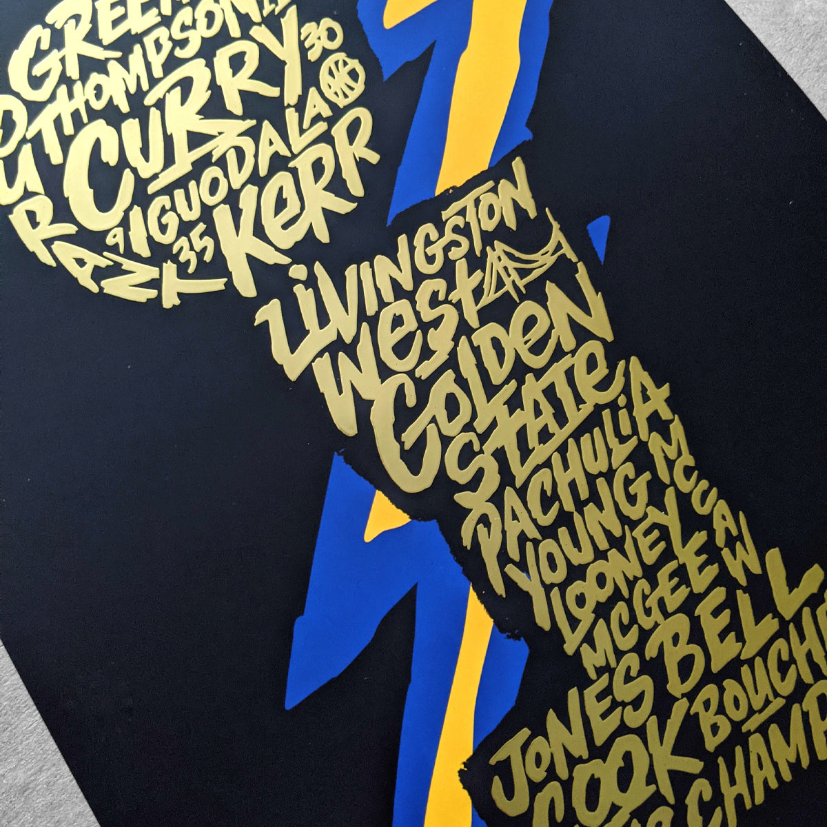 Golden State Warriors '18 inspired gold foil poster